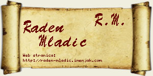 Raden Mladić vizit kartica